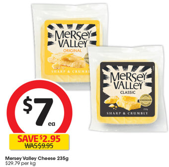 Coles Mersey Valley Cheese 235g offer