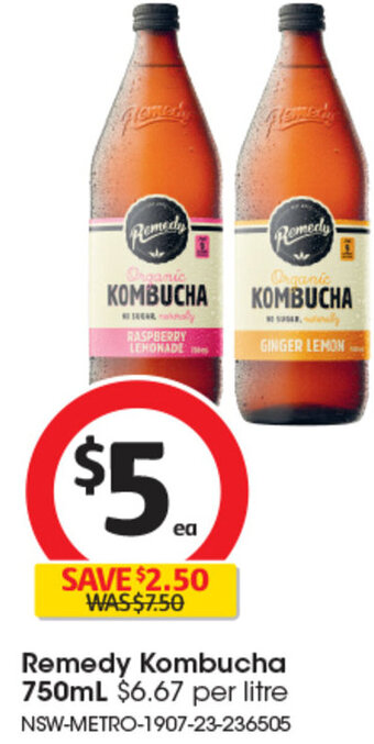 Coles Remedy Kombucha 750mL offer