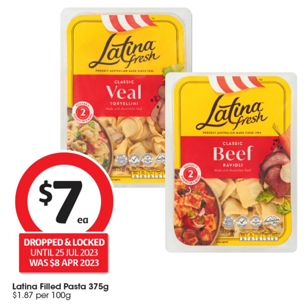 Latina Filled Pasta 375g offer at Coles