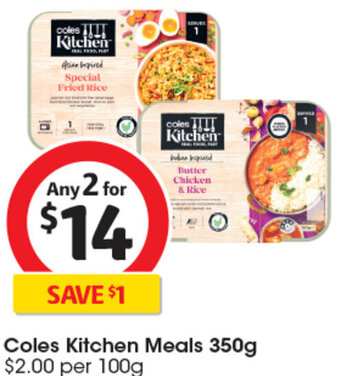 Coles Coles Kitchen Meals 350g offer