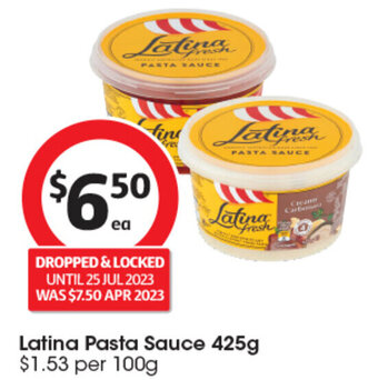 Coles Latina Pasta Sauce 425g offer