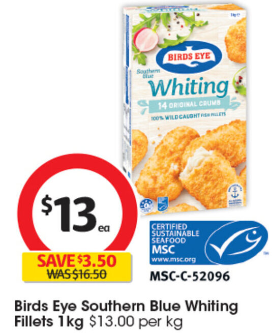 Birds Eye Southern Blue Whiting Fillets Birds Eye Southern Blue Whiting