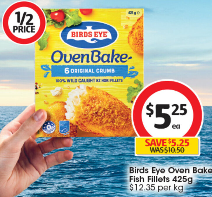 Birds Eye Oven Bake Fish Fillets 425g offer at Coles