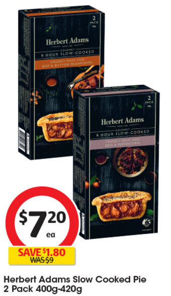 Herbert Adams Slow Cooked Pie 2 Pack 400g-420g