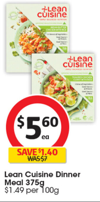 Coles Lean Cuisine Dinner Meal 375g offer