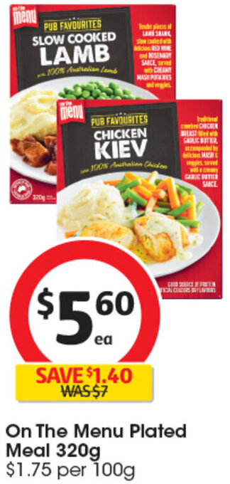 Coles On The Menu Plated Meal 320g offer