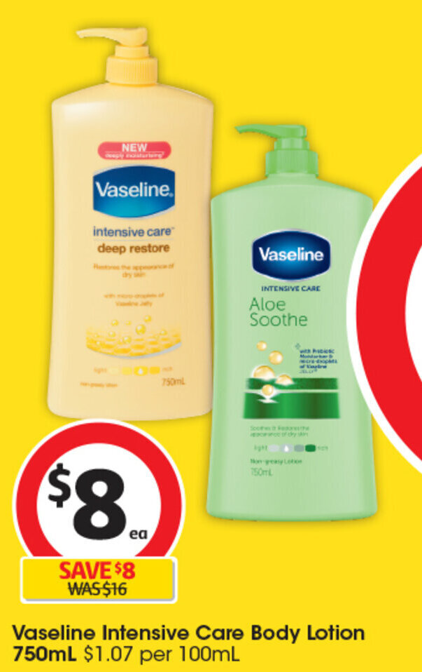 Vaseline Intensive Care Body Lotion 750mL offer at Coles