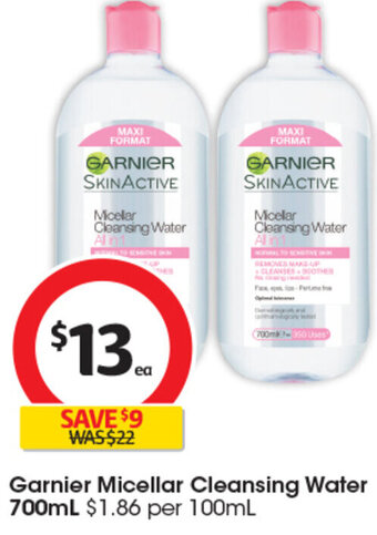 Coles Garnier Micellar Cleansing Water 700mL offer