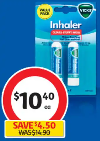 Coles Vicks Nasal Decongestant Inhaler 2 Pack offer