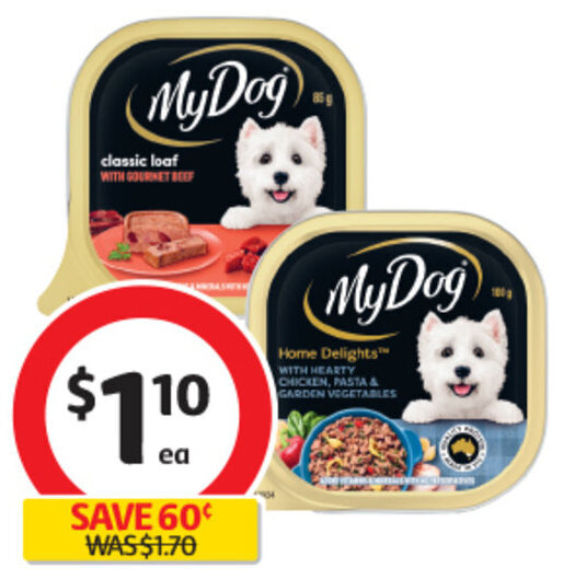 My Dog Tray Dog Food 100g offer at Coles