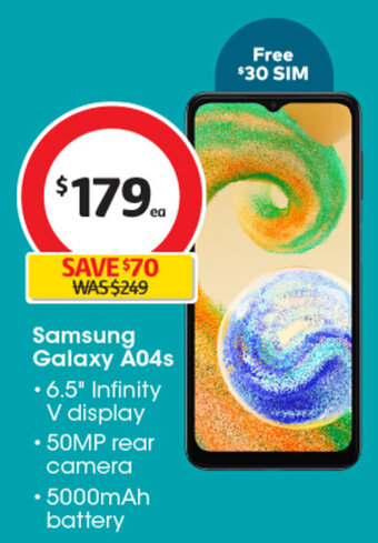 Coles Samsung Galaxy A04s offer