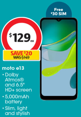 Coles moto e13 offer