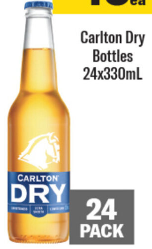 Coles Carlton Dry Bottles 24x330mL offer