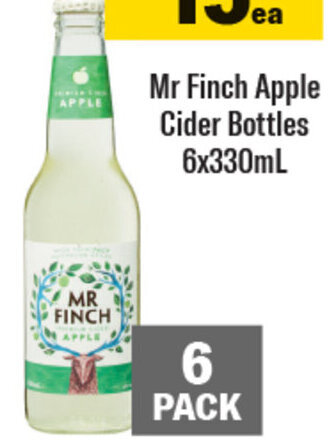 Coles Mr Finch Apple Cider Bottles 6x330mL offer