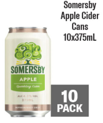 Coles Somersby Apple Cider Cans 10x375mL offer