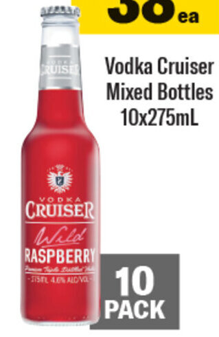 Coles Vodka Cruiser Mixed Bottles 10x275mL offer