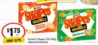 IGA Arnott's Shapes 130-190g Selected Varieties offer