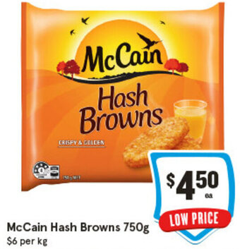 IGA McCain Hash Browns 750g offer