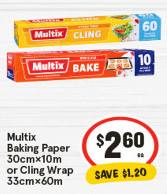 IGA Multix Baking Paper 30cmx10m or Cling Wrap 33cmx60m offer