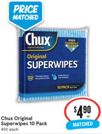 IGA Chux Original Superwipes 10 Pack offer