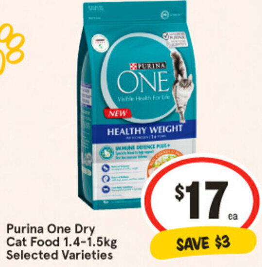 Purina One Dry Cat Food 1.41.5kg Selected Varieties offer at IGA