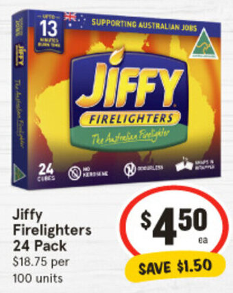 IGA Jiffy Firelighters 24 Pack offer