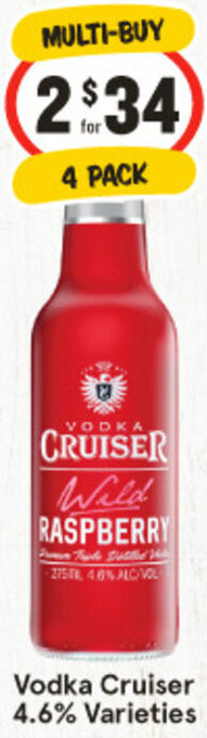 IGA Vodka Cruiser 4.6% Varieties offer