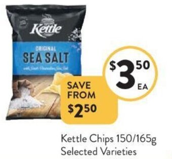 Foodworks Kettle Chips 150/165g Selected Varieties offer