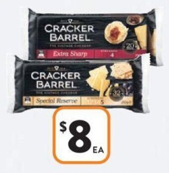 Foodworks Cracker Barrel Cheese Block or Slices 250g offer