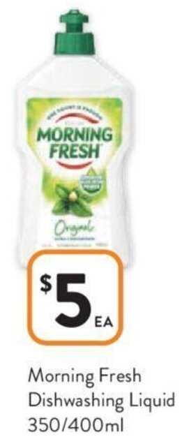 Foodworks Morning Fresh Dishwashing Liquid 350/400ml offer