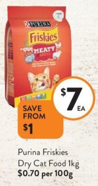 Foodworks Purina Friskies Dry Cat Food 1kg offer