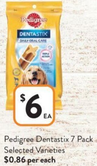 Foodworks Pedigree Dentastix 7 Pack Selected Varieties offer