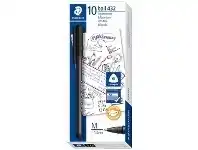 Officeworks Staedtler Stick 432 Ballpoint Pens Medium Black 10 Pack offer