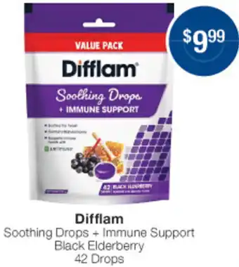 Difflam Soothing Drops + Immune Support Black Elderberry 42 Drops