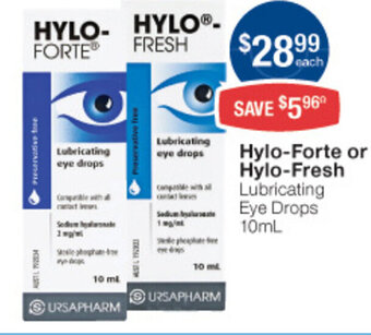 Pharmacist Advice Hylo-Forte or Hylo-Fresh Lubricating Eye Drops 10mL offer