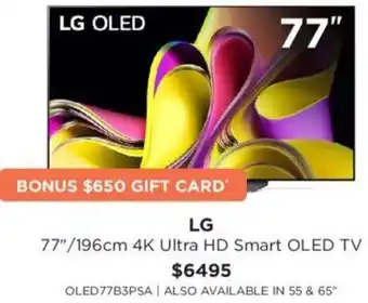 Bing Lee LG 77"/196cm 4K Ultra HD Smart OLED TV offer