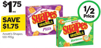 Woolworths Arnott's Shapes 130-190g offer
