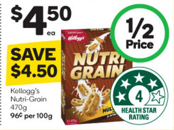 Woolworths Kellogg's Nutri-Grain 470g offer