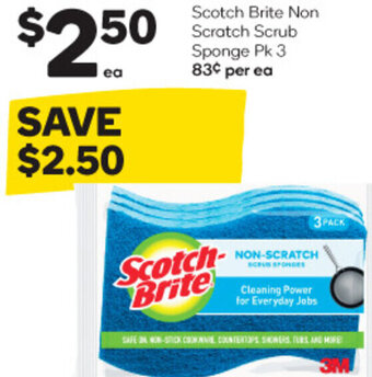 Woolworths Scotch Brite Non Scratch Scrub Sponge Pk 3 offer