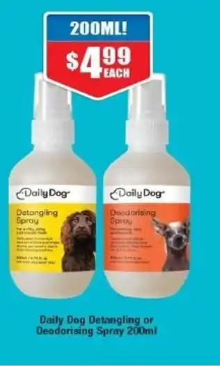 Chemist Warehouse Daily Dog Detangling or Deodorising Spray 200ml offer