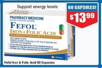 Chemist Warehouse Fefol Iron & Folic Acid 60 Capsules offer