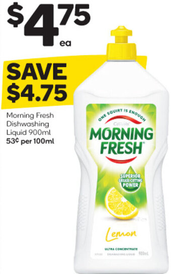 Woolworths Morning Fresh Dishwashing Liquid 900ml offer