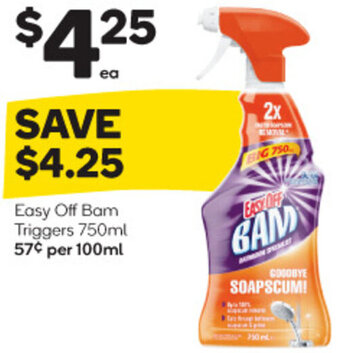Woolworths Easy Off Bam Triggers 750ml offer