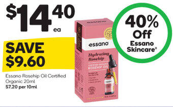 Woolworths Essano Rosehip Oil Certified Organic 20ml offer