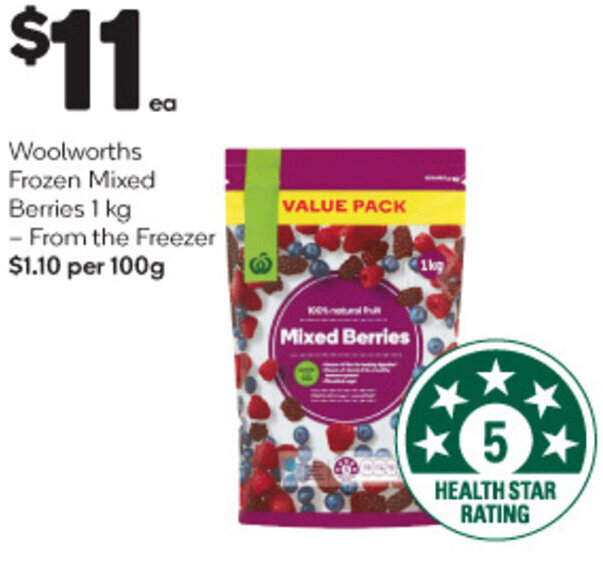 Woolworths Frozen Mixed Berries 1 kg offer at Woolworths