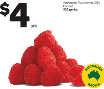 Woolworths Australian Raspberries 125g Punnet offer