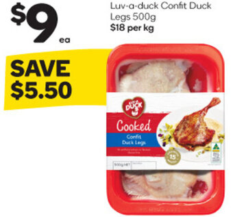 Woolworths Luv-a-duck Confit Duck Legs 500g offer