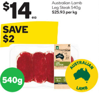 Woolworths Australian Lamb Leg Steak 540g offer