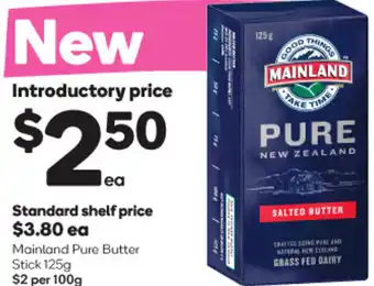 Woolworths Mainland Pure Butter Stick 125g offer
