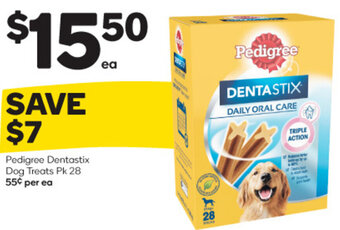 Woolworths Pedigree Dentastix Dog Treats Pk 28 offer